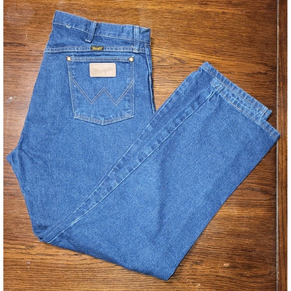 Vintage Wrangler Cowboy Cut 13MWZ Jeans 38x32 Measures 36x31 Blue Denim Western - Picture 4 of 5